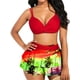 thumbnail image 3 of Txlixc Traje de baño de 2 piezas para mujeres, vestido de bikini de color sólido + falda de hoja de loto Txlixc  moda, 3 of 5