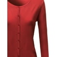 thumbnail image 3 of FashionOutfit Women's Basic Solid Round Neck Sweater Cardigan, 3 of 3