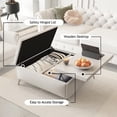 thumbnail image 2 of Multi-functional Square Coffee Table Beige Upholstered 35" Lift Top Ottoman Spacious Storage Metal Leg Living Room Benches Versatile Minimalist Wood Design Elegant Seating Stylish Home Decor Easy, 2 of 10