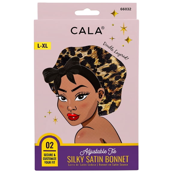 Cala Adjustabe Tie L/XL Bonnet, Leopard Print