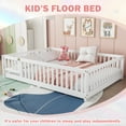 thumbnail image 4 of Bellemave Floor Bed with Door and Fence, loor Bed with Bed Slats Sturdy Wood Floor Bed Montessori Bed Frame, White, 4 of 11