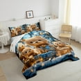 thumbnail image 3 of Manfei Cute Cartoon Bear Bedding Comforter Set,Kawaii Christmas Gifts Twin Comforter Sets,Happy New Year Bedding Set For Girls,Luxury Bedroom Decor Reversible,2pcs, 3 of 8