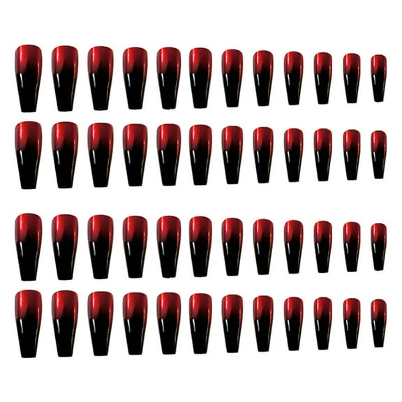 Yardwe 48Pcs Assorted Color Glossy Ballerina Nail Tips Artificial Fingernails for Nail Art