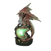 Everspring Glittery Red and Silver Wicked Dragon Color Changing LED Geode Statue