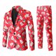 thumbnail image 3 of Traje de negocios informal navideño para hombre, 2 piezas, chaqueta de un botón, pantalones, feo y divertido conjunto con estampado de muñeco de nieve y alce navideño para hombre, 3 of 5