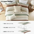 thumbnail image 5 of Bedduvit 100% Cotton King Size Quilt Set, Beige Brown Green Striped Lightweight King Quilt Bedspreads for Bed, Farmhouse Breathable King Quilt Coverlet/Bedding Set for All Season, 3-Piece (98"x106"), 5 of 10