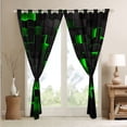 thumbnail image 3 of Black Green Curtains & Drapes 42"Wx63"L Geometric Check Grid 30%-50% Blackout Curtains For Bedroom Living Room,Stereoscopic Abstract Square Window Curtains Neon Plaid Curtains 2 Panels, 3 of 6