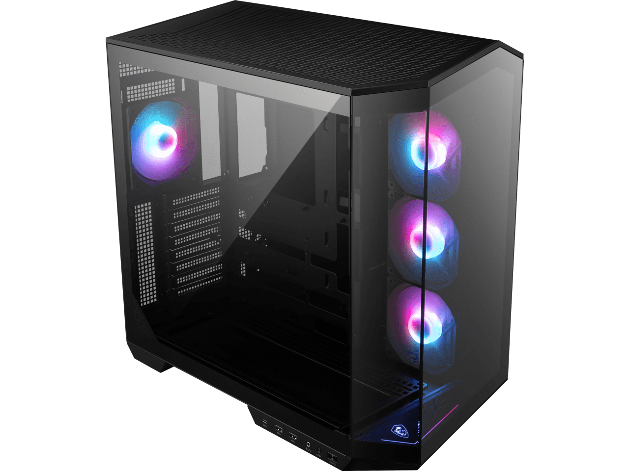 MSI MAG PANO 100R PZ Project Zero Mid Tower ATX Gaming Case, Tempered Glass, Support Back-Connect, 270-degree Panoramic Display, GPU Support Stand, 4 ARGB Fans