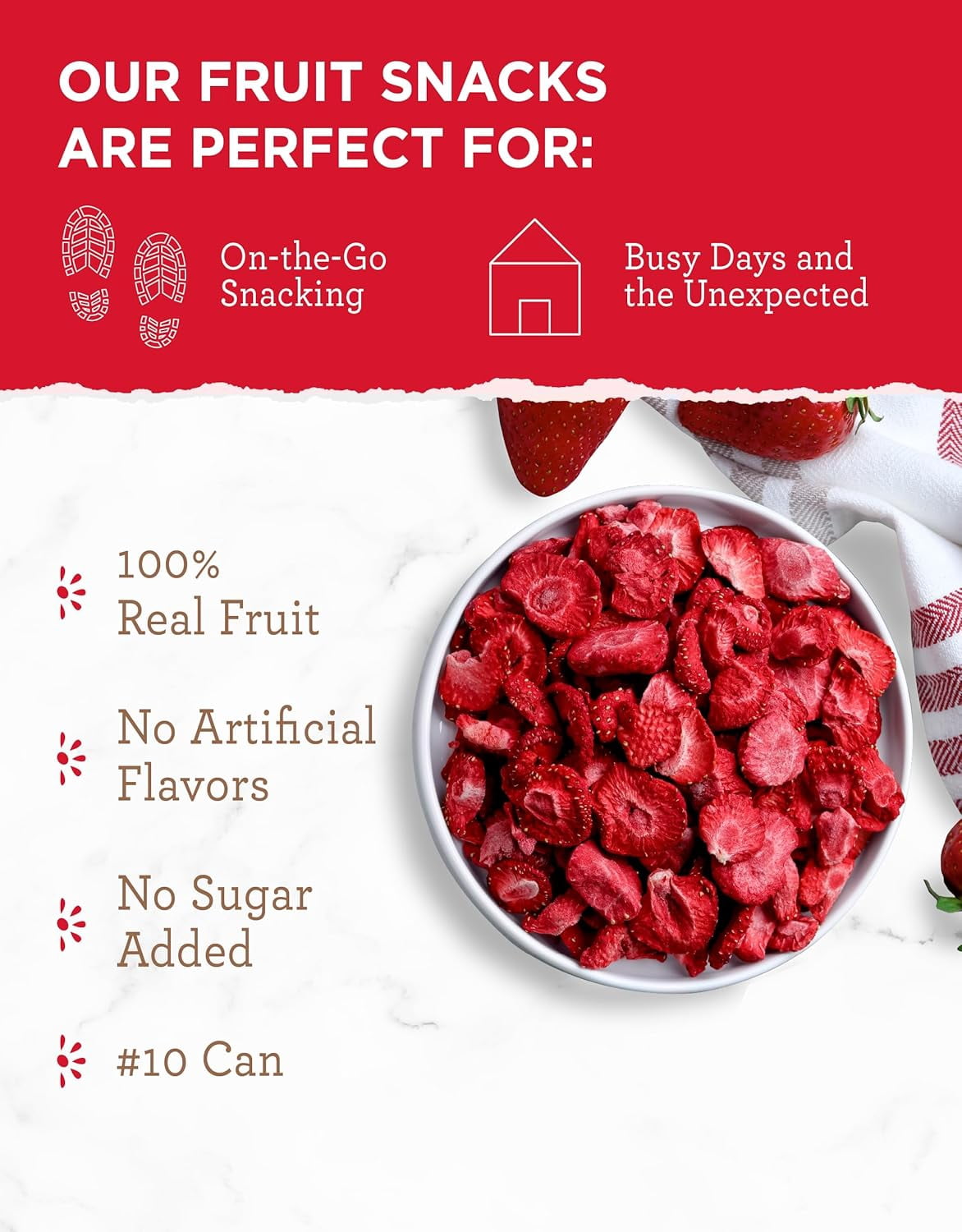 ReadyWise Sliced Strawberries Whole Shelf-Stable 18 Servings