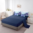 thumbnail image 3 of Erosebridal Kawaii Sealife Bedding Twin Size, Sea Turtle Bedding Sets Twin Size, Purple Coral Reversible Bed Set, Microfiber Bedroom Decorative, 7pcs, 3 of 6