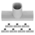 thumbnail image 1 of OUNONA 8pcs Corner Canopy Fitting Kit Plastic T Shaped Cage Frame Connector for DIY Fix Hose Pet Bed Golf Baseball Batting Tent, 1 of 5
