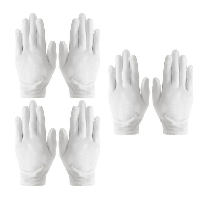 IMENGL Clearance! Delayuji Gloves White Cotton Gloves 6 Pairs Cotton Gloves Breathable Work Jewelry Inspection Etiquette Gloves Protector Xl One Size White