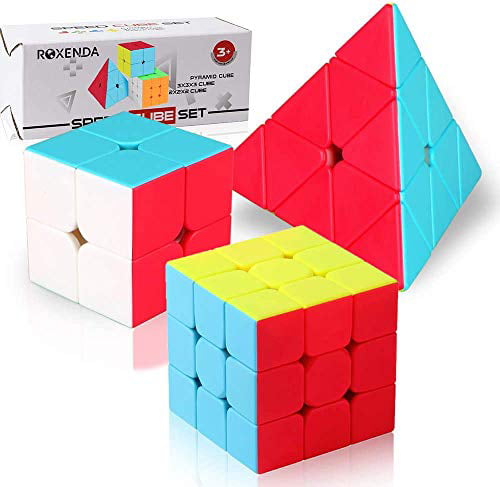 ROXENDA Speed Cube Set,2x2x2 3x3x3 Frosted Magic 2x2 3x3 Stickless 