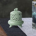 thumbnail image 1 of Quemador de incienso de cerámica hecho a mano, soporte de incienso en forma de cono con tapa, soporte para varillas de incienso para salón de té, dorm B, 1 of 8