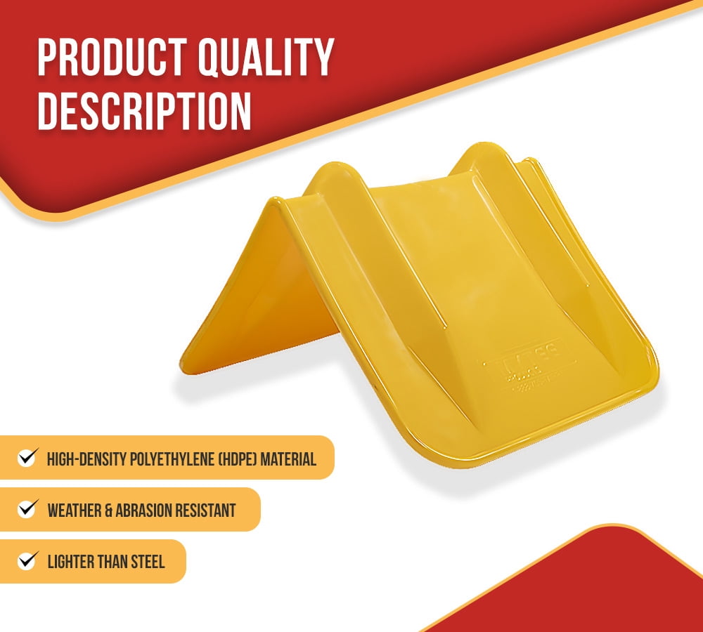 4 Pack 8"x8"x12" Yellow Flatbed Corner Protector - V Shaped Edge Guard for Tie-Down Winch & Ratchet Straps - Fit 1 Straps Up To 4"- Plastic Corner Protector for Trailer Cargo Load