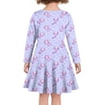 thumbnail image 3 of DISNIMO Girls Purple Axolotl Dresses Kids Star Dress Girls Dress 5-6T Girl Dresses Long Sleeve Swing Dress Girls Midi Fall Dresses Kids Twirly Dress Children Long Sleeve Dress Girls Skater Dress, 3 of 6