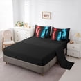 thumbnail image 5 of Feelyou Lightning Abstract Boy Twin Bedding Sets 7pcs, Red Blue Watercolor Comforter Set, 5 of 8