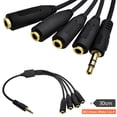 thumbnail image 3 of 3.5mm TRS 3-P0le/2-Rings Stereo Splitter Cable 3.5mm (1/8") TRS 3-P0le/2-Rings Male to 4x Female Cord, 3 of 6
