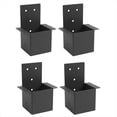 thumbnail image 1 of 4 Pcs Supports de Pergola 4x4 Po (Réel 3.6X3.6 Po), Supports de Poteaux de Rafter, Kit de Pergola, Supports de Gazebo Support Mural, 4 Pcs Supports de Pergola, Noir, 1 of 6