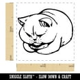 thumbnail image 2 of Chonk the Chubby Fat Cat Self-Inking Rubber Stamp Ink Stamper - Blue Ink - Small 1 Inch, 2 of 7