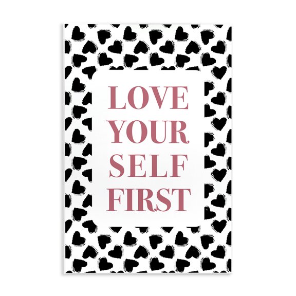 Stupell Industries Cottage Love Yourself First Phrase Wall Plaque Art, 13 x 19, by Martina Pavlova