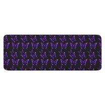 Purple Butterfly Pattern Kitchen Rug Mat,Kitchen Runner Rugs Non Skid Washable,Decorative Kitchen Floor Mats for Kitchen,Sink,Laundry,17"x47.2"