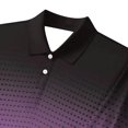 thumbnail image 4 of ZVNAΖH Mens Ombre Print Shirt, Short Sleeve Button Down Lapel Collar Mesh Sport Top, S-3XL, 4 of 5