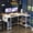 White, variant on L-Shaped Computer Desk with Power Outlets & LED Light, 49.6" Reversible Corner Computer Desk with Storage Shelves & Monitor Stand, Home Office Desk, Gaming Desk, Writing Desk Table for Home Office