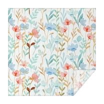 Floral Square Tablecloth 42x42in(107x107cm) – Waterproof Polyester Printed Table Cover, Wrinkle Resistant & Washable for Kitchen Dining Picnic Party Decor, Thanksgiving,Christmas, Spring,Flower