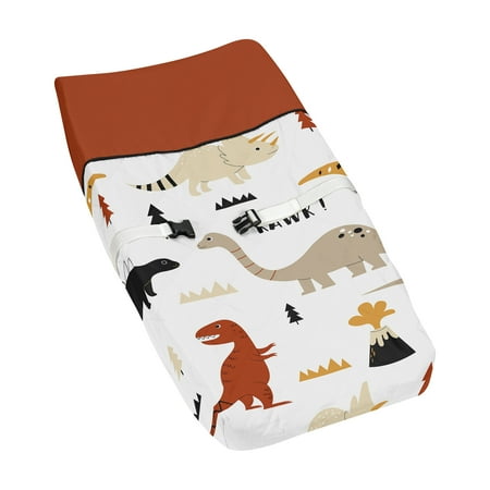 UPC: 0846480090571 | Mod Dinosaur Black and Orange Changing Pad Cover by Sweet Jojo Designs