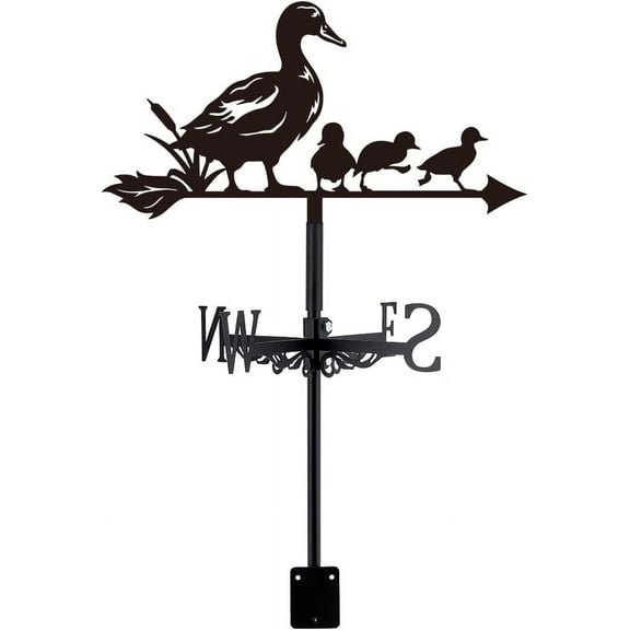 Weathervane Duck Wind Vane Weathercock Metal for Garden Farmhouse Decorative Outdoor Wind Measuring Tool Wind Direction Indicator Iron for Yard Barn Sheds