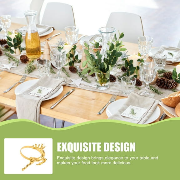 Dytern Party 6Pcs Decorative Elk Shaped Napkin Rings Buckles Xmas Party Table Napkin Holders Decors