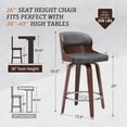 thumbnail image 2 of Dycanpo 26"Swivel Bar Stools, Wood Counter Height Bar Stools Set of 4 for Home Kitchen, Gray, 2 of 5