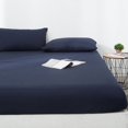 thumbnail image 1 of Solid Color Bed Hat Microfiber Elastic Thickened Sheets, Waterproof Bed Hat Set Hotel Solid Color Mattress Sheets, 1 of 5