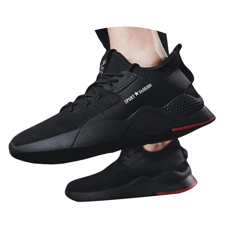 Men\'s Supportive Running Walking Jogging Workout Athletic Sneakers Black Shoes HCNTES Men main image 2