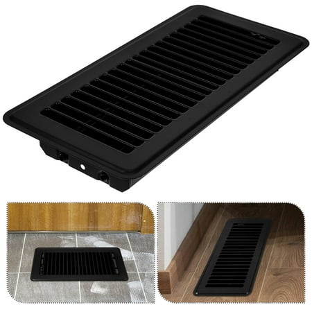 DEEPCRAFF 2Pcs Black Floor Register Covers Metal with Walkable Design for Home Ventilation Openings
