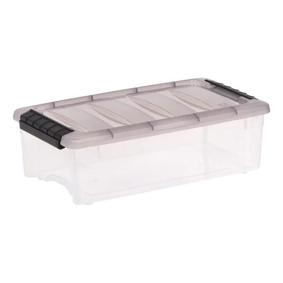 5.8 Qt. Plastic Storage Bin With Lid, Stackable Storage Containers, Tote