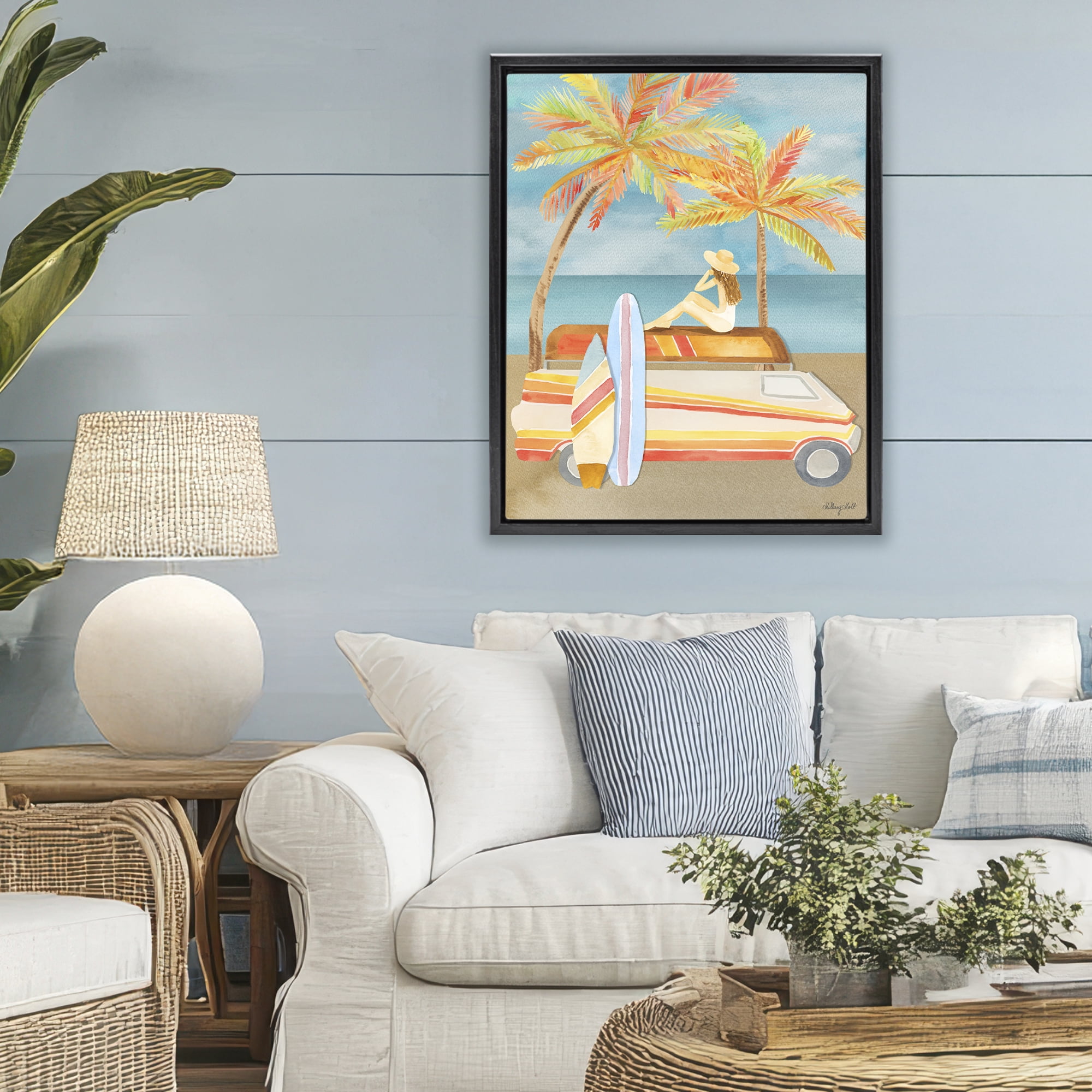 Stupell Industries California Road Trip Black Framed Floater Canvas Wall Art, design by Hillary Holt