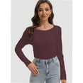 thumbnail image 2 of Women Long Sleeve Shirts Tops Fall Tunic Causal Fashion Round Neck Basic Tee, 2 of 6