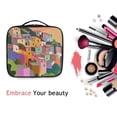 thumbnail image 6 of FORMRS Travel Makeup Bag Large Capacity Train Case Cosmetic Organizer with Adjustable Dividers, Purple Cityscape Painting, 6 of 8