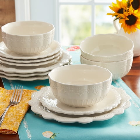 Free Shipping! The Pioneer Woman Linen 24-Piece Stoneware