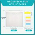 thumbnail image 4 of Organizador de almacenamiento de papel para álbumes de recortes, 24 Uds., con diseño de hebilla, almacenamiento de papel para álbumes de recortes con 60 pestañas de índice adhesivas para suj, 4 of 5