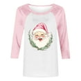 thumbnail image 4 of Mifsaly Funny Christmas Shirts Cute Print 3/4 Sleeve Crewneck Xmas T-Shirt Thanksgiving Festival Loose Pullover Tops Watching Movies Blouse 2025 Holiday Outfits, 4 of 4