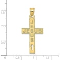 thumbnail image 3 of 14K Yellow Gold Laser Cut JESUS Cross Charm - 39.25mm, 3 of 5