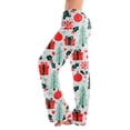 thumbnail image 3 of UDAUDU Women's Christmas Pajamas Pants Sleepwear Cute Print Wide Leg Pants Elastic Waist Casual Palazzo Pants XL, 3 of 6
