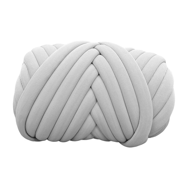 Hilo grueso, hilo jumbo, lavable, suave, 500 g, para crochet, trenzado, nudo voluminoso Gris claro