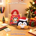 thumbnail image 5 of Christmas Penguin Dumpling Plush Toy, Black Stuffed Bao with Santa Hat, Holiday Collectible Plush with Bamboo Steamer Box, 5 of 7