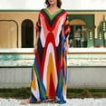 thumbnail image 4 of Gubotare Bathing Suit Cover Up Colorful Caftan Beach Dress for Women Long Bikini Cover Up Plus Size,Brown One Size, 4 of 5