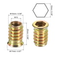 thumbnail image 2 of Uxcell Wood Furniture M10x25mm Threaded Insert Nuts Interface Hex Socket Drive 25Pack, 2 of 6