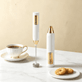 thumbnail image 5 of ACDANC 2026 New Milk Frother Low Noise Blending Mini Blender Prevent Food From Splashing Convenient for Travel Frother Handheld White Gold for Home Office Kitchen Travel Café, 5 of 6